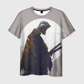 Мужская футболка 3D с принтом Скелет самурай в Екатеринбурге, 100% полиэфир | прямой крой, круглый вырез горловины, длина до линии бедер | game | games | kenshi | игра | игры | кенши