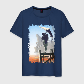 Мужская футболка хлопок с принтом Warrior of desert в Белгороде, 100% хлопок | прямой крой, круглый вырез горловины, длина до линии бедер, слегка спущенное плечо. | Тематика изображения на принте: game | games | kenshi | игра | игры | кенши
