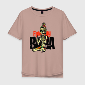 Мужская футболка хлопок Oversize с принтом Смешной йог в Тюмени, 100% хлопок | свободный крой, круглый ворот, “спинка” длиннее передней части | борода | бусы | йог | очки | уличный стиль