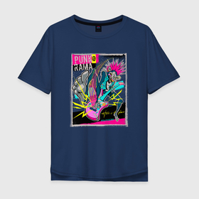 Мужская футболка хлопок Oversize с принтом Обезьяна панк в Курске, 100% хлопок | свободный крой, круглый ворот, “спинка” длиннее передней части | гитара | ирокез | молния | обезьяна | панк | уличный стиль