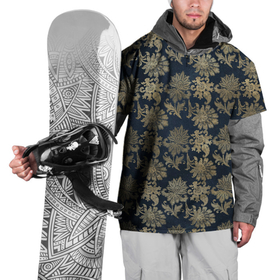 Накидка на куртку 3D с принтом классические узоры цветы в Тюмени, 100% полиэстер |  | золотые узоры | золотые цветы | паттерн | узоры | цветы