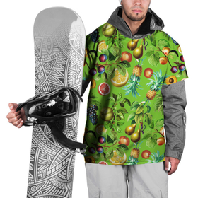 Накидка на куртку 3D с принтом Сочные фрукты паттерн в Курске, 100% полиэстер |  | виноград | лето | лимон | сочные | фрукты | ягоды