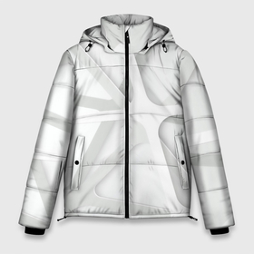Мужская зимняя куртка 3D с принтом Паутина | Белая 3D (2022) в Тюмени, верх — 100% полиэстер; подкладка — 100% полиэстер; утеплитель — 100% полиэстер | длина ниже бедра, свободный силуэт Оверсайз. Есть воротник-стойка, отстегивающийся капюшон и ветрозащитная планка. 

Боковые карманы с листочкой на кнопках и внутренний карман на молнии. | 0x000000123 | 3d | fade | абстрактный рисунок | градиент | заливка | линии | неон | полосы | текстиль | текстура