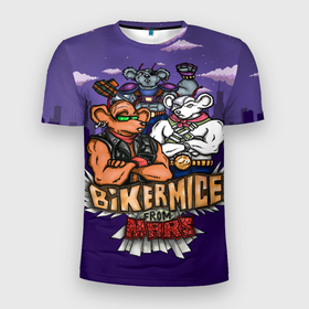Мужская футболка 3D Slim с принтом Мыши Байкеры с Марса (Рокеры) в Белгороде, 100% полиэстер с улучшенными характеристиками | приталенный силуэт, круглая горловина, широкие плечи, сужается к линии бедра | biker mice from mars | cartoon | comics | retro | superhero | для детей | комикс | мультсериал | мультфильм | мыши байкеры с марса | ностальгия | ретро | рокеры | супер герои | супергерой