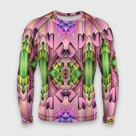 Мужской рашгард 3D с принтом Зеленый изумруд мозаика ,  |  | абстракция | мозаика | паттерн | текстура | узумруд