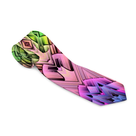 Галстук 3D с принтом Зеленый изумруд мозаика , 100% полиэстер | Длина 148 см; Плотность 150-180 г/м2 | абстракция | мозаика | паттерн | текстура | узумруд