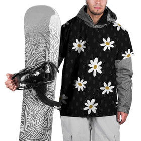 Накидка на куртку 3D с принтом Daisies | Ромашки , 100% полиэстер |  | белый цветок | весна | деревья | лепестки | лес | лето | листья | май | на каждый день | одуванчик | осень | поле | ромашка | солнце | тропики | флора | цветок | цветочки | цветы | черная | черный