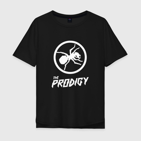Мужская футболка хлопок Oversize с принтом Prodigy логотип в Санкт-Петербурге, 100% хлопок | свободный крой, круглый ворот, “спинка” длиннее передней части | Тематика изображения на принте: prodigy | the prodigy | кит флинт | лого prodigy | лого продиджи | логотип prodigy | логотип the prodigy | музыка | муравей | прдиджи | техно | электро