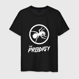 Мужская футболка хлопок с принтом Prodigy логотип в Курске, 100% хлопок | прямой крой, круглый вырез горловины, длина до линии бедер, слегка спущенное плечо. | prodigy | the prodigy | кит флинт | лого prodigy | лого продиджи | логотип prodigy | логотип the prodigy | музыка | муравей | прдиджи | техно | электро