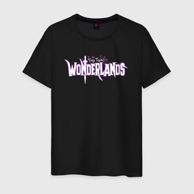 Мужская футболка хлопок с принтом Tiny Tinas Wonderlands logo в Санкт-Петербурге, 100% хлопок | прямой крой, круглый вырез горловины, длина до линии бедер, слегка спущенное плечо. | 2k | borderlands | dragon | games | role playing | shooter | sword | tiny tinas wonderlands | weapon | дракон | игры | лого | меч | оружие | шутер