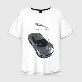 Мужская футболка хлопок Oversize с принтом Jaguar   Motorsport в Екатеринбурге, 100% хлопок | свободный крой, круглый ворот, “спинка” длиннее передней части | car | england | jaguar | motorsport | power | prestige | автомобиль | автоспорт | англия | мощь | престиж | ягуар