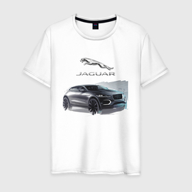 Мужская футболка хлопок с принтом Jaguar   Off road в Курске, 100% хлопок | прямой крой, круглый вырез горловины, длина до линии бедер, слегка спущенное плечо. | car | england | jaguar | off road | power | автомобиль | англия | внедорожник | мощь | ягуар