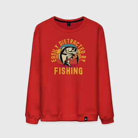 Мужской свитшот хлопок с принтом Легко отвлекается на рыбалку в Санкт-Петербурге, 100% хлопок |  | лов | ловля | подледник | рыба | рыбак | рыбалка | рыбарь | рыбачка | рыбная ловля | рыбник | рыболов | спиннингист | удильщик