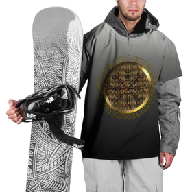 Накидка на куртку 3D с принтом Шлем ужаса золотой в Тюмени, 100% полиэстер |  | агисхьяльм | викинг | воин | патриот | патриотизм | руны | русь | славянские обереги | славянские символы | шлем ужаса