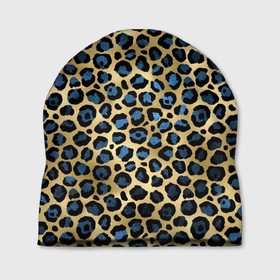 Шапка 3D с принтом стиль леопарда (шкура леопарда) в Курске, 100% полиэстер | универсальный размер, печать по всей поверхности изделия | Тематика изображения на принте: кожа леопарда | леопард | пятна | текстура леопарда