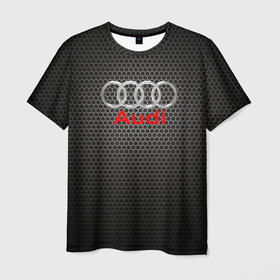 Мужская футболка 3D с принтом audi   карбон в Тюмени, 100% полиэфир | прямой крой, круглый вырез горловины, длина до линии бедер | 2020 | audi | auto | sport | авто | автомобиль | автомобильные | ауди | бренд | марка | машины | спорт