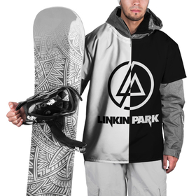 Накидка на куртку 3D с принтом Linkin Park   ЧБ в Санкт-Петербурге, 100% полиэстер |  | Тематика изображения на принте: album | bennington | chester | grunge | linkin park | mike | music | rock | shinoda | style | альбом | беннингтон | гитара | гранж | линкин парк | логотип | музыка | надпись | певец | потертости | рок | честер | шинода