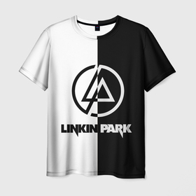 Мужская футболка 3D с принтом Linkin Park   ЧБ в Екатеринбурге, 100% полиэфир | прямой крой, круглый вырез горловины, длина до линии бедер | Тематика изображения на принте: album | bennington | chester | grunge | linkin park | mike | music | rock | shinoda | style | альбом | беннингтон | гитара | гранж | линкин парк | логотип | музыка | надпись | певец | потертости | рок | честер | шинода