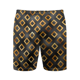 Мужские шорты спортивные с принтом Ромбы золотого цвета ,  |  | абстракция | золото | квадраты | ромб | ромбики | ромбы