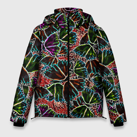 Мужская зимняя куртка 3D с принтом Бабочки весны в Тюмени, верх — 100% полиэстер; подкладка — 100% полиэстер; утеплитель — 100% полиэстер | длина ниже бедра, свободный силуэт Оверсайз. Есть воротник-стойка, отстегивающийся капюшон и ветрозащитная планка. 

Боковые карманы с листочкой на кнопках и внутренний карман на молнии. | casual | texture | бабочка | бабочки | весенний | креативный | кэжуал | нестандартный | текстура