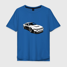 Мужская футболка хлопок Oversize с принтом Nissan Silvia S13 RB , 100% хлопок | свободный крой, круглый ворот, “спинка” длиннее передней части | art | auto | car | design | illustrator | jdm | nissan | nissansilvia | rocketbunny | silvias13