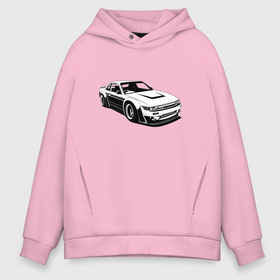 Мужское худи Oversize хлопок с принтом Nissan Silvia S13 RB в Петрозаводске, френч-терри — 70% хлопок, 30% полиэстер. Мягкий теплый начес внутри —100% хлопок | боковые карманы, эластичные манжеты и нижняя кромка, капюшон на магнитной кнопке | art | auto | car | design | illustrator | jdm | nissan | nissansilvia | rocketbunny | silvias13