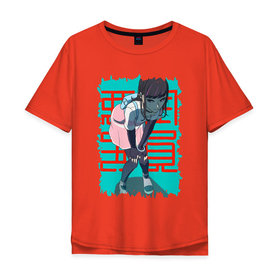 Мужская футболка хлопок Oversize с принтом Ordinary Person в Петрозаводске, 100% хлопок | свободный крой, круглый ворот, “спинка” длиннее передней части | akudama drive | anime | акудама драйв | аниме | анимэ