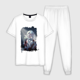 Мужская пижама хлопок с принтом Cutthroat арт в Тюмени, 100% хлопок | брюки и футболка прямого кроя, без карманов, на брюках мягкая резинка на поясе и по низу штанин
 | akudama drive | anime | акудама драйв | аниме | анимэ