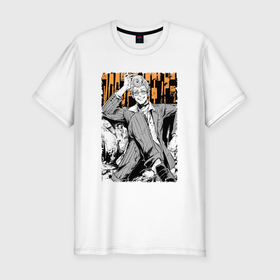 Мужская футболка хлопок Slim с принтом Hoodlum арт в Петрозаводске, 92% хлопок, 8% лайкра | приталенный силуэт, круглый вырез ворота, длина до линии бедра, короткий рукав | Тематика изображения на принте: akudama drive | anime | акудама драйв | аниме | анимэ