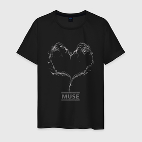 Мужская футболка хлопок с принтом MUSE СЕРДЦЕ в Курске, 100% хлопок | прямой крой, круглый вырез горловины, длина до линии бедер, слегка спущенное плечо. | muse | music | rock | музыка | мьюз | рок