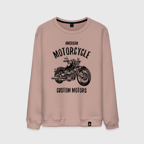 Мужской свитшот хлопок с принтом American Motorcycle в Курске, 100% хлопок |  | engine | motorcycle | usa | wheels | двигатель | колёса | мотоцикл | сша