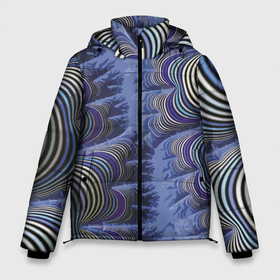Мужская зимняя куртка 3D с принтом Abstraction pattern 2022 в Петрозаводске, верх — 100% полиэстер; подкладка — 100% полиэстер; утеплитель — 100% полиэстер | длина ниже бедра, свободный силуэт Оверсайз. Есть воротник-стойка, отстегивающийся капюшон и ветрозащитная планка. 

Боковые карманы с листочкой на кнопках и внутренний карман на молнии. | abstraction | fashion | pattern | vanguard | абстракция | авангард | мода | узор