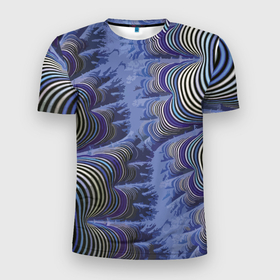 Мужская футболка 3D Slim с принтом Abstraction pattern 2022 в Кировске, 100% полиэстер с улучшенными характеристиками | приталенный силуэт, круглая горловина, широкие плечи, сужается к линии бедра | abstraction | fashion | pattern | vanguard | абстракция | авангард | мода | узор