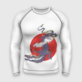 Мужской рашгард 3D с принтом Дракон на фоне красного солнца с эффектом глитча ,  |  | азия | аниме | аниме стиль | глитч | дракон из аниме | драконы | змей | каваи | китайские облака | китайский дракон | китайский змей | китайский новый год | китайский стиль | красное солнце | облака