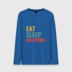 Мужской лонгслив хлопок с принтом Eat   Sleep   Volleyball , 100% хлопок |  | game | sport | volley | volleyball | волейбол | волейболист | волейболистка | игра | мяч | пальма | пляж | спорт | спортсмен