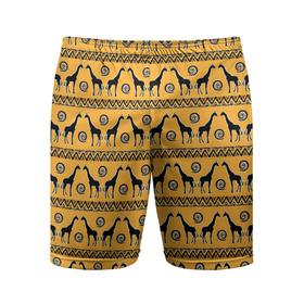 Мужские шорты спортивные с принтом Жирафы. Сафари ,  |  | африка | жираф | жирафы | песок | сафари