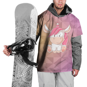 Накидка на куртку 3D с принтом Единорог с розовыми волосами в Екатеринбурге, 100% полиэстер |  | детский | единорог | лошадка | пони | розовые волосы