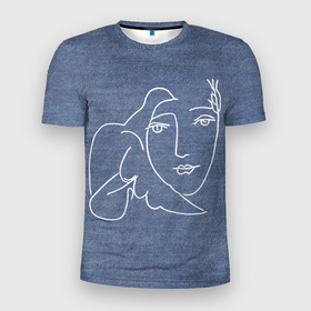 Мужская футболка 3D Slim с принтом Лицо Мира Пабло Пикассо 3D в Санкт-Петербурге, 100% полиэстер с улучшенными характеристиками | приталенный силуэт, круглая горловина, широкие плечи, сужается к линии бедра | no war | peace | голубь | за мир | лицо | мир | мира | нет войне | пабло пикассо | пикассо