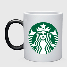 Кружка хамелеон с принтом Starbucks Coffee в Курске, керамика | меняет цвет при нагревании, емкость 330 мл | Тематика изображения на принте: 
