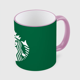 Кружка с полной запечаткой с принтом Лого Starbucks Coffee в Санкт-Петербурге, керамика | ёмкость 330 мл | Тематика изображения на принте: 