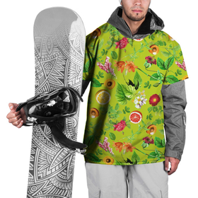 Накидка на куртку 3D с принтом Летнее настроение   фрукты в Курске, 100% полиэстер |  | Тематика изображения на принте: абрикос | лето | персик | сочный | фрукт | фрукты
