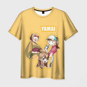 Мужская футболка 3D с принтом Рэн Ямай в Тюмени, 100% полиэфир | прямой крой, круглый вырез горловины, длина до линии бедер | аниме | девушка | имя | надпись | персонаж | ямай