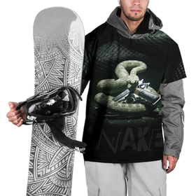 Накидка на куртку 3D с принтом Змея   пистолет в Кировске, 100% полиэстер |  | haneyework | гангстер | змеи | змея | оружие | пистолет