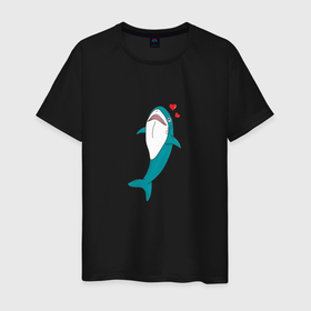Мужская футболка хлопок с принтом Акула из IKEA в Новосибирске, 100% хлопок | прямой крой, круглый вырез горловины, длина до линии бедер, слегка спущенное плечо. | вид | вымирающий | дорогой | икеа | икея | любимый | мем | редкий | рыба | санкции | уникальный | юмор