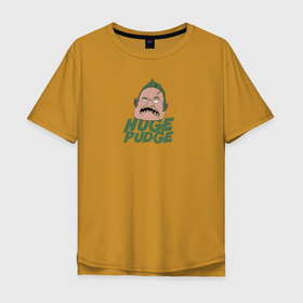 Мужская футболка хлопок Oversize с принтом Huge Pudge в Санкт-Петербурге, 100% хлопок | свободный крой, круглый ворот, “спинка” длиннее передней части | pudge | zxc | подарок | пудж | хук