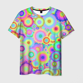 Мужская футболка 3D с принтом Disco Tie Dye , 100% полиэфир | прямой крой, круглый вырез горловины, длина до линии бедер | tie diy | tiedye | абстракция | диско | паттерн | психоделика | психоделический | тай дай