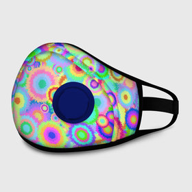 Маска из неопрена с принтом Disco Tie Dye в городе Новоалтайск, неопрен 100% | Форма огибающая нос. Резинки для ушей с дополнительной резинкой на затылке. Клапан для выдоха для активного дыхания при занятиях спортом. Эластичный материал маски и окантовки для лучшего растяжения и прилегания маски.  | tie diy | tiedye | абстракция | диско | паттерн | психоделика | психоделический | тай дай