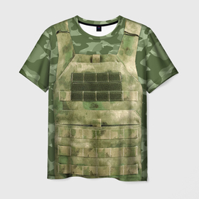Мужская футболка 3D+ с принтом Бронежилет с Ак 47 в Новосибирске, 100% микрофибра | круглый вырез горловины, длина до линии бедер | автомат | бронежилет | военная одежда | военное | камуфляж | милитари | огнестрельное оружие | оружие | патриот | патриотизм | россия | спецоперация | хаки