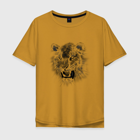 Мужская футболка хлопок Oversize с принтом футболка две стороны морда тигра и след тигра в Екатеринбурге, 100% хлопок | свободный крой, круглый ворот, “спинка” длиннее передней части | большая кошка | животное | зверь | зубы | лапа | надпись | полоски | рык | силуэт | след | тигр
