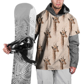 Накидка на куртку 3D с принтом Голова жирафа  паттерн , 100% полиэстер |  | африка | голова жирафа | жираф | жираф паттерн | жирафы